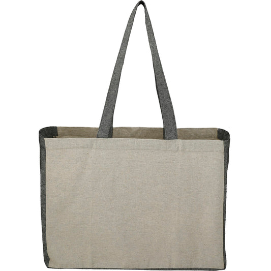 Recycled Cotton Contrast Side Shopper Tote