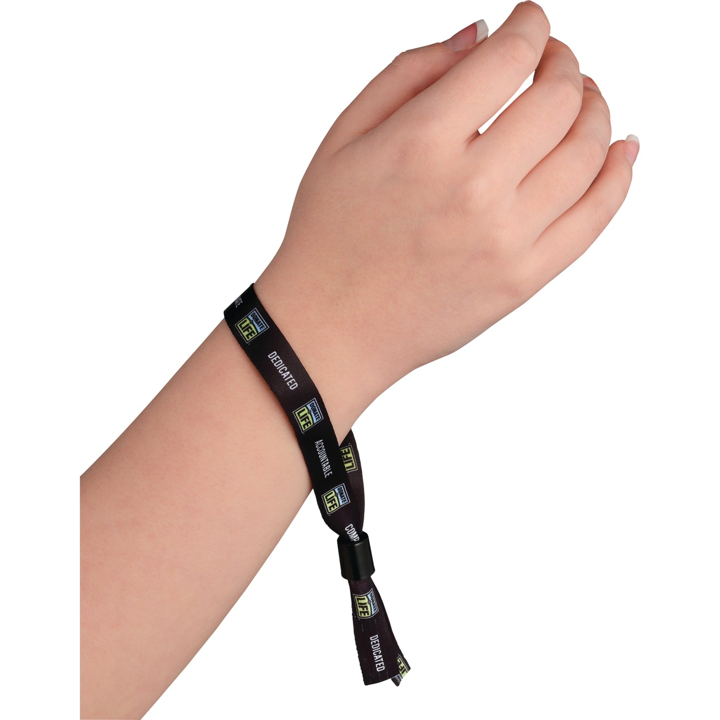 Full Color 1/2" Wristband w/ Slide Clip