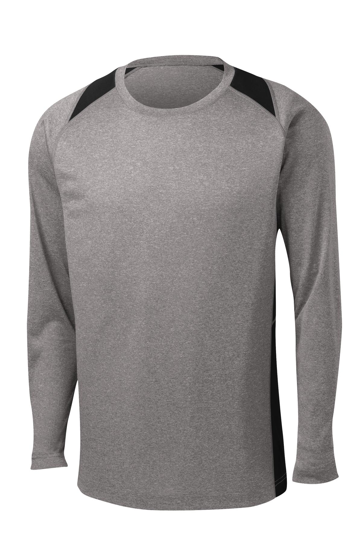 Sport-Tek® Long Sleeve Heather Colorblock Contender Tee