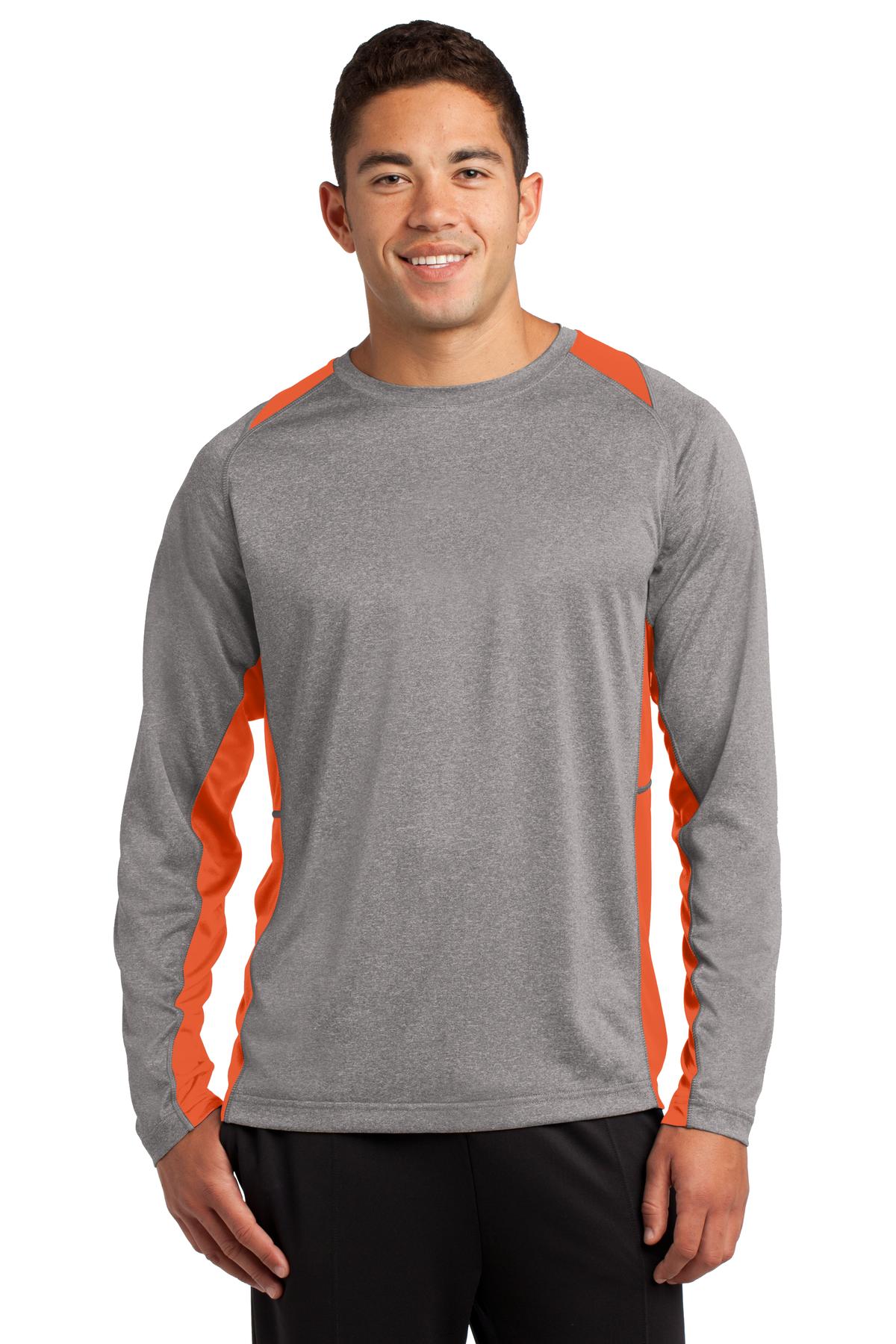 Sport-Tek® Long Sleeve Heather Colorblock Contender Tee