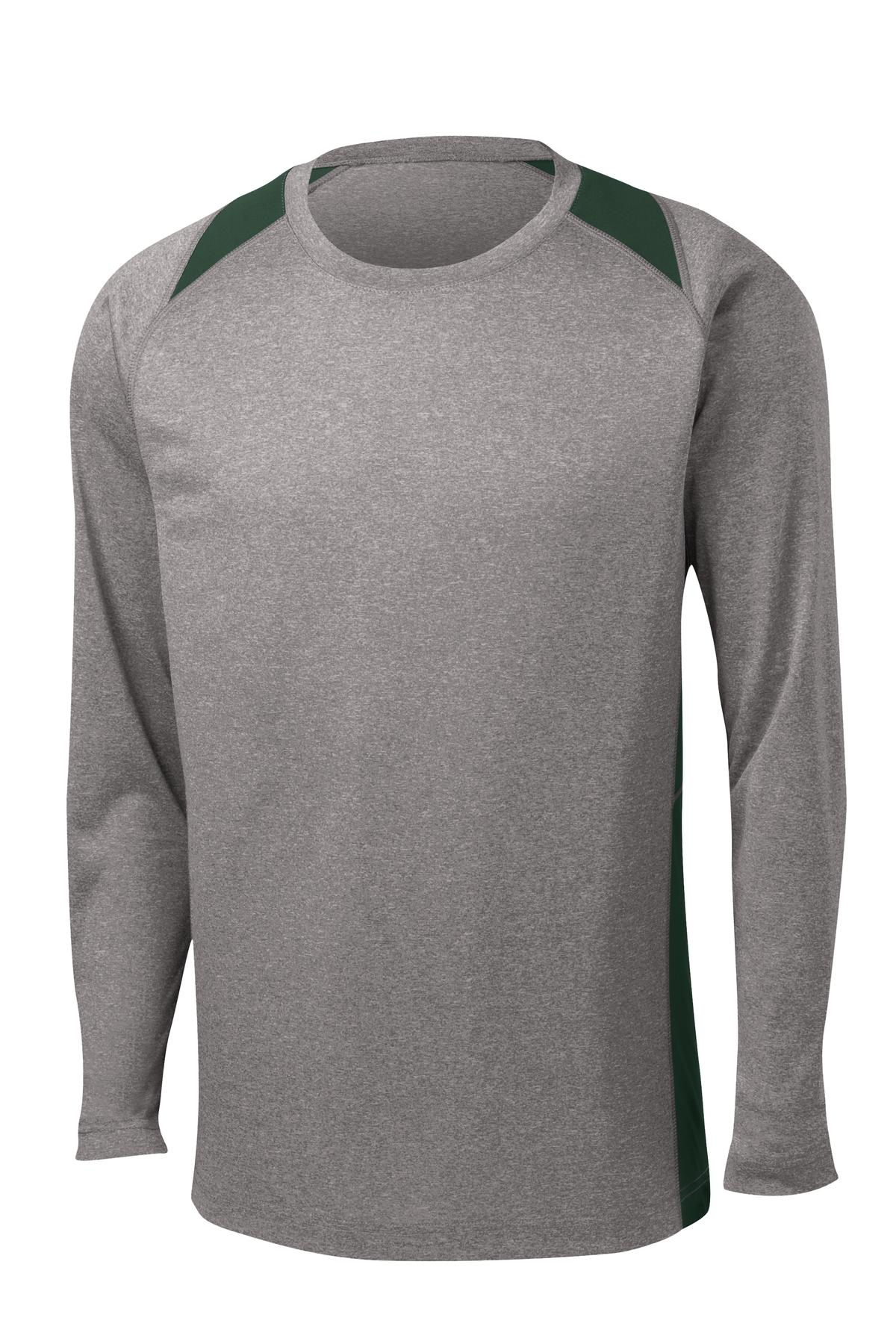 Sport-Tek® Long Sleeve Heather Colorblock Contender Tee