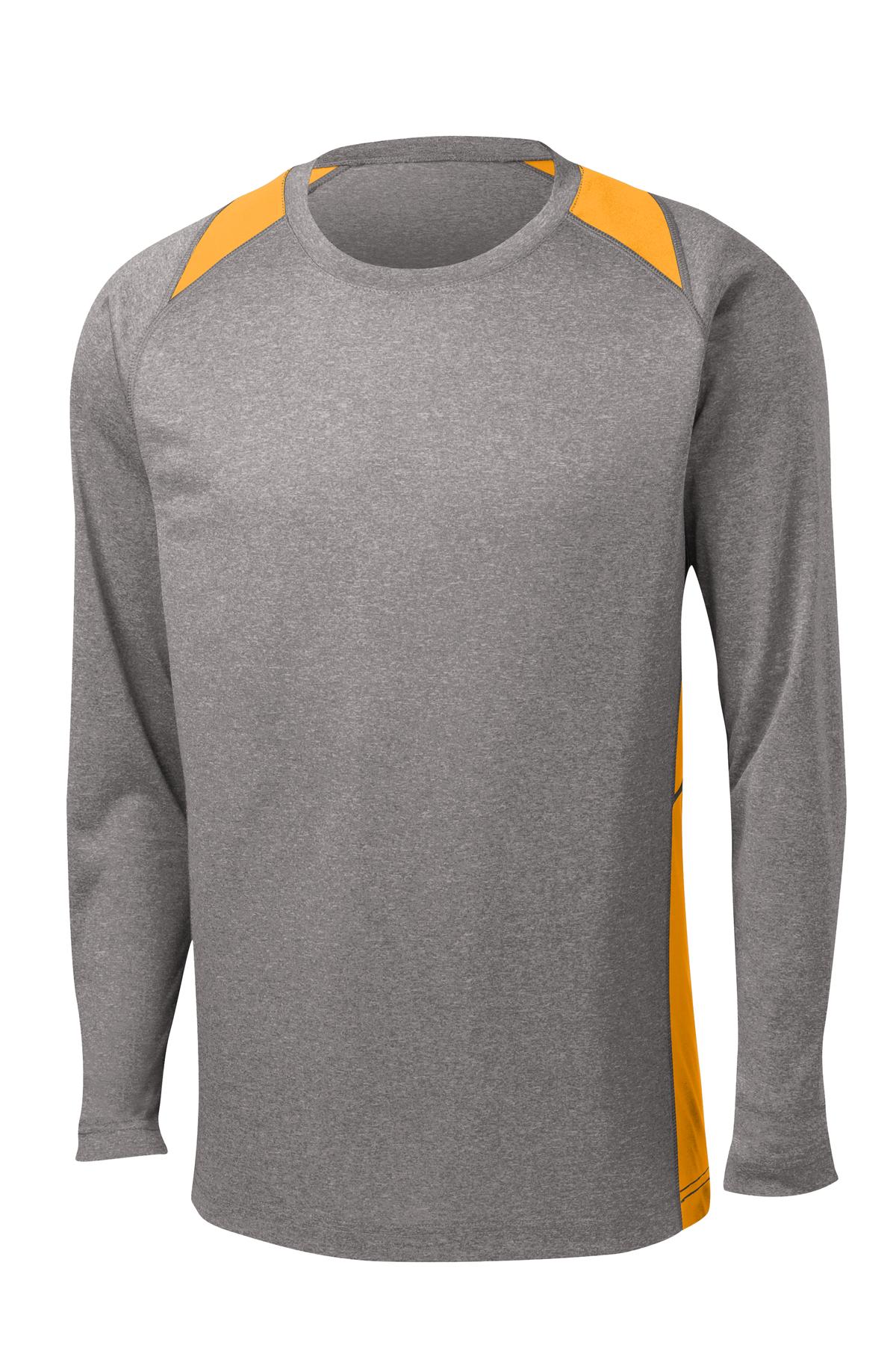 Sport-Tek® Long Sleeve Heather Colorblock Contender Tee