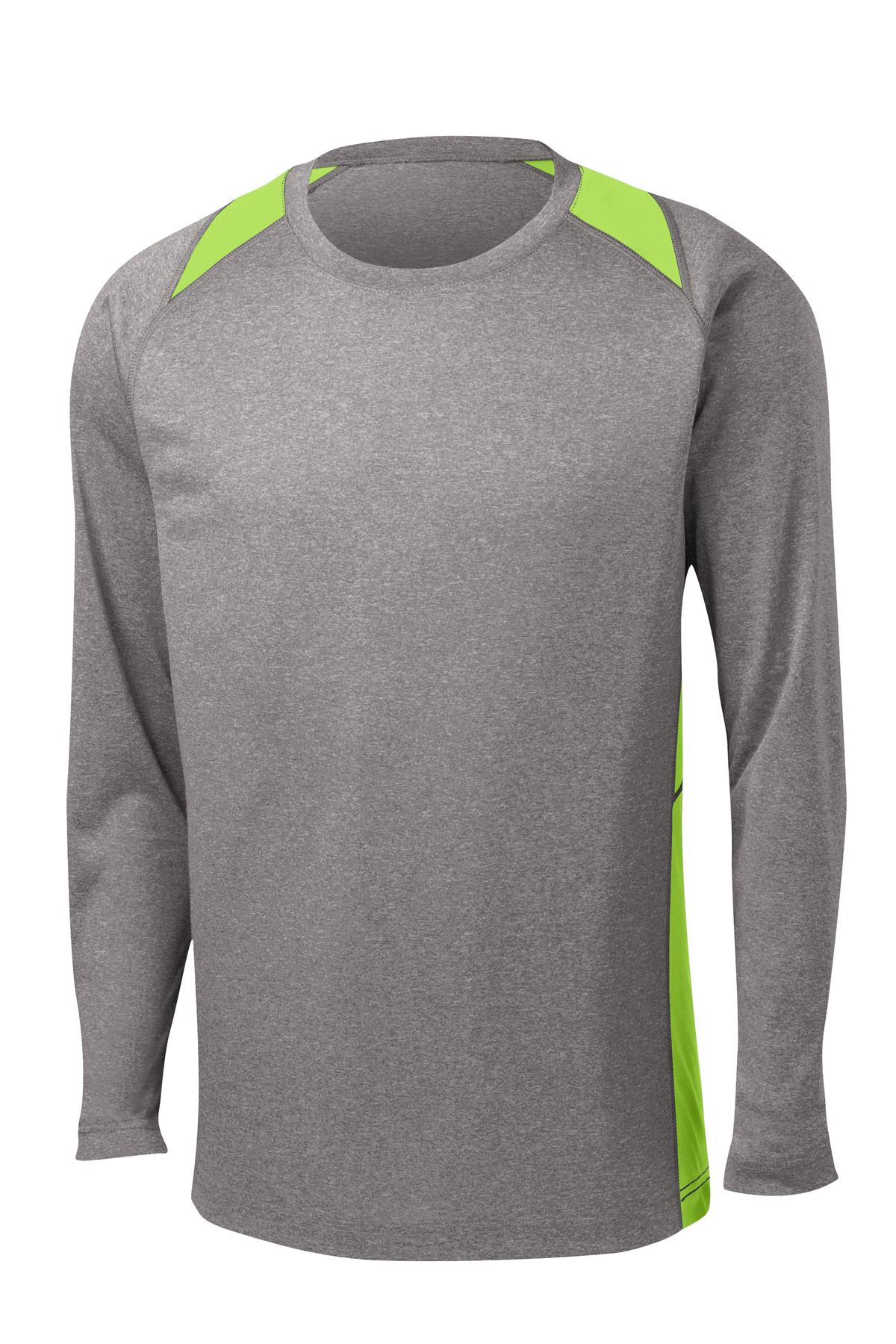 Sport-Tek® Long Sleeve Heather Colorblock Contender Tee