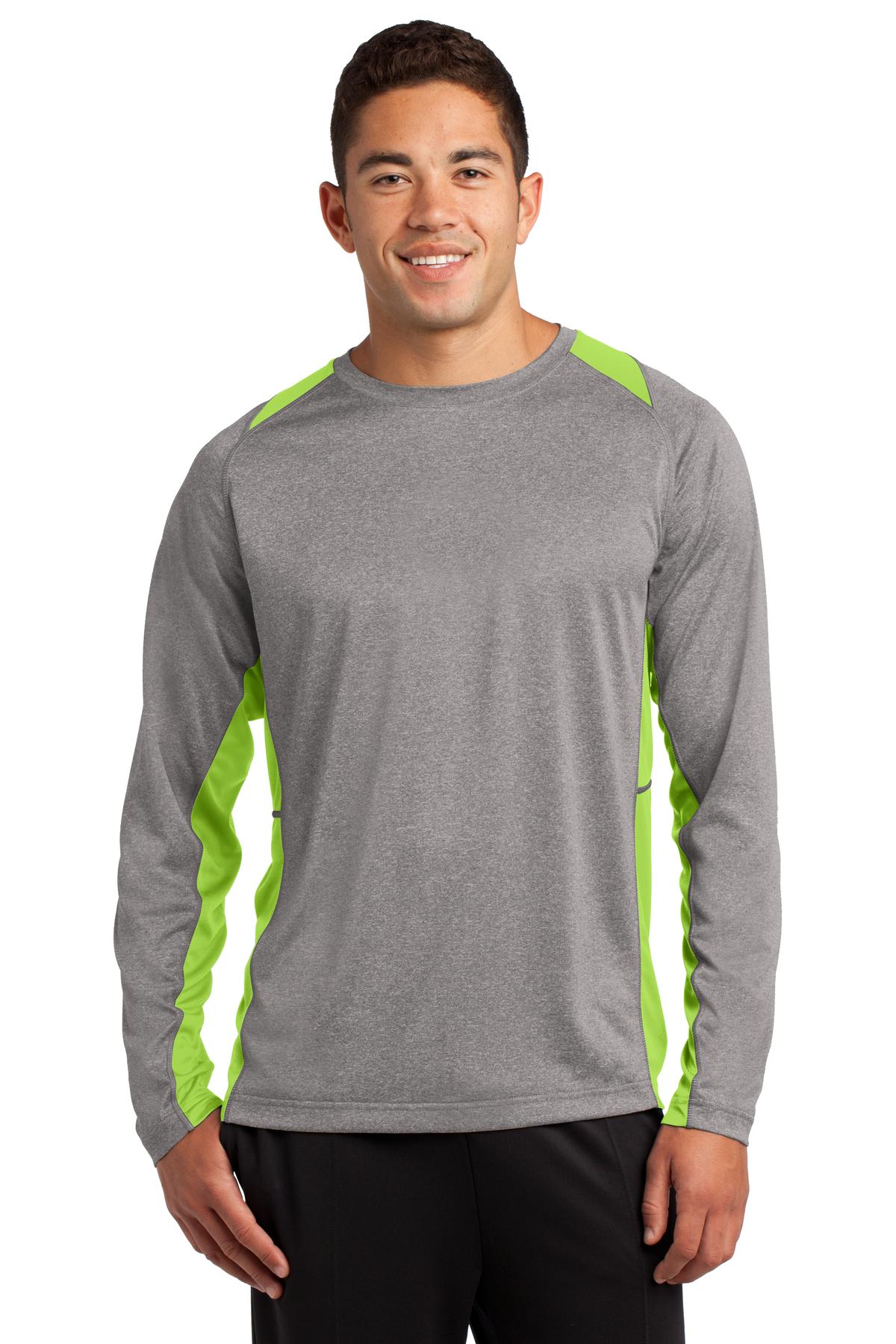 Sport-Tek® Long Sleeve Heather Colorblock Contender Tee