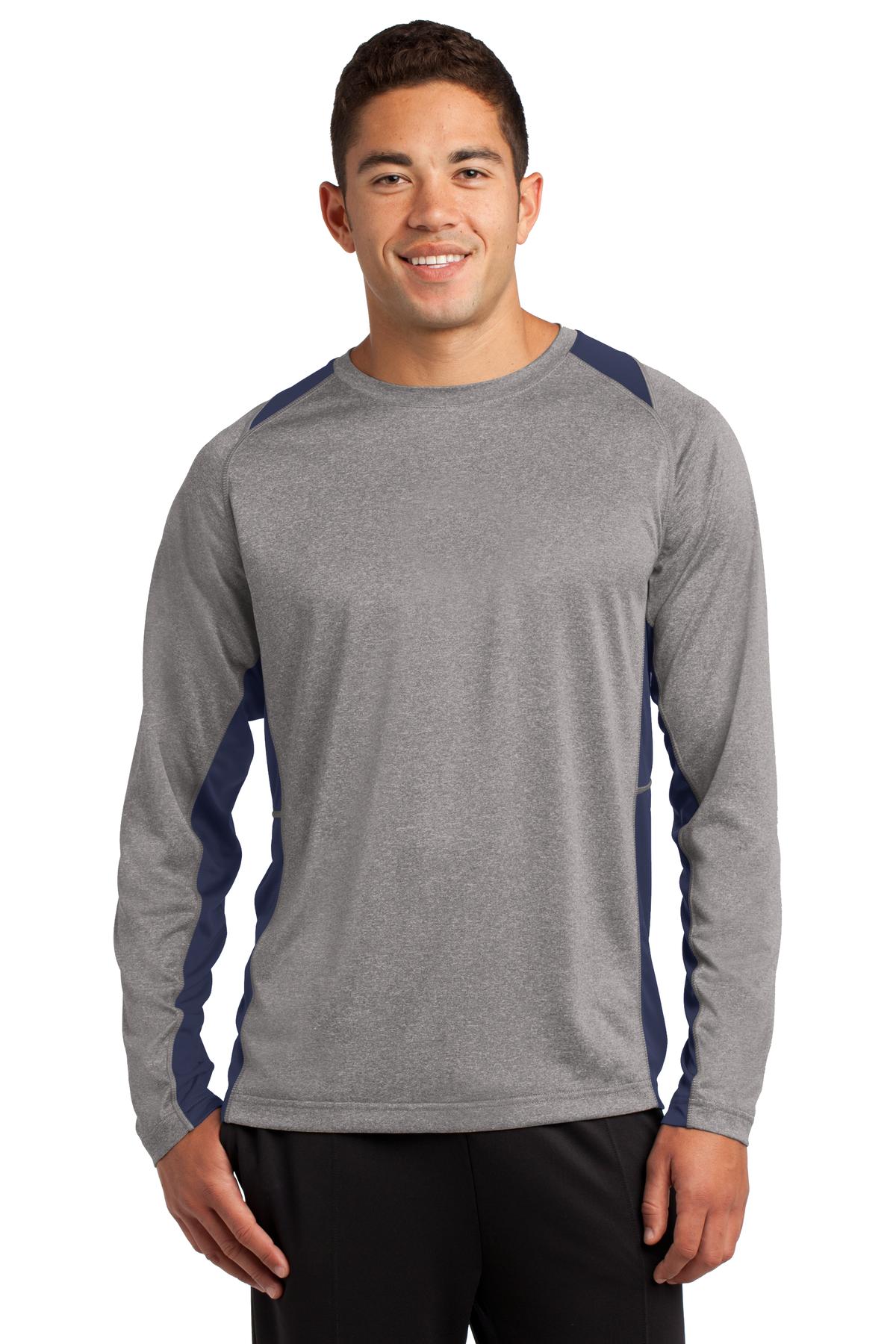 Sport-Tek® Long Sleeve Heather Colorblock Contender Tee