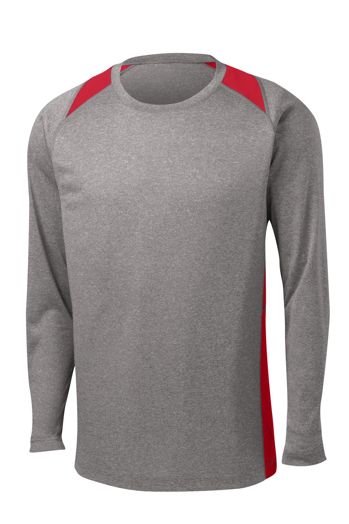 Sport-Tek® Long Sleeve Heather Colorblock Contender Tee