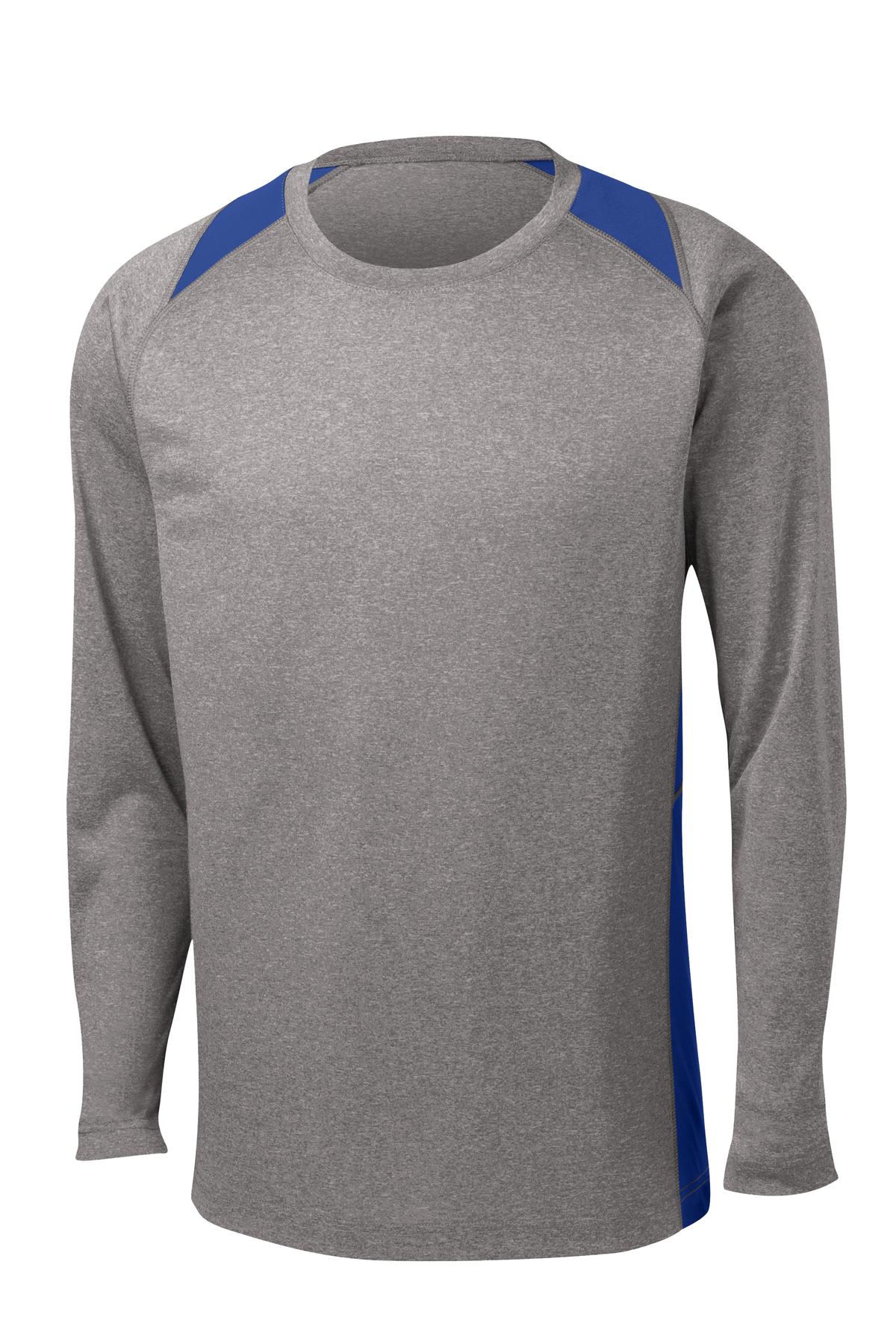 Sport-Tek® Long Sleeve Heather Colorblock Contender Tee