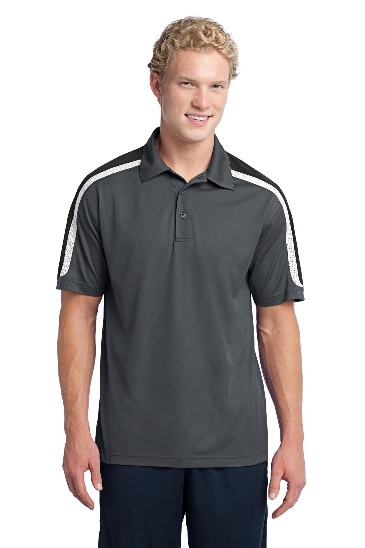 Sport-Tek® Tricolor Shoulder Micropique Sport-Wick® Polo