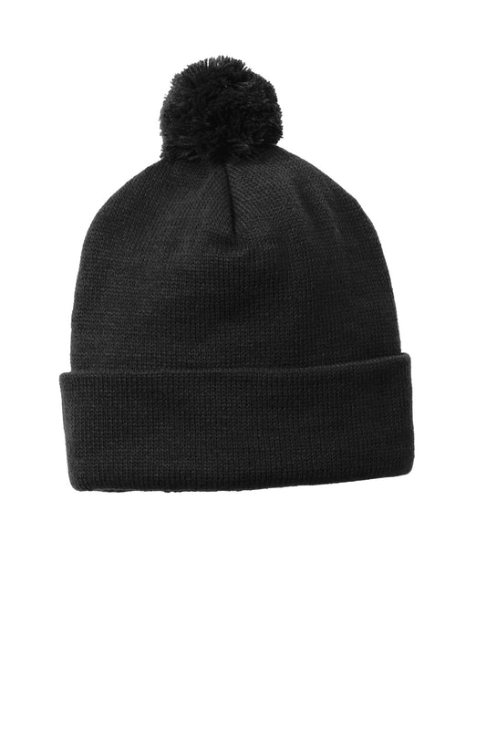 Sport-Tek® Solid Pom Pom Beanie