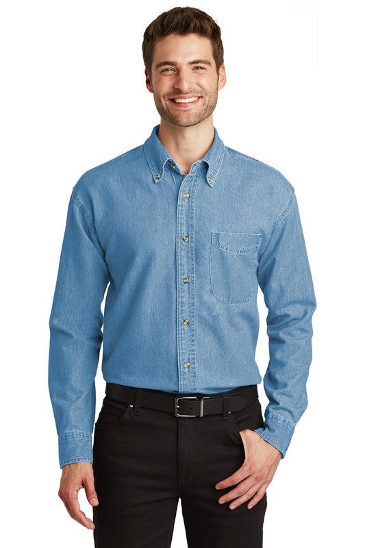 Port Authority® Tall Long Sleeve Denim Shirt