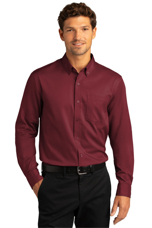 Port Authority® Long Sleeve SuperPro React Twill Shirt (CORE COLORS)