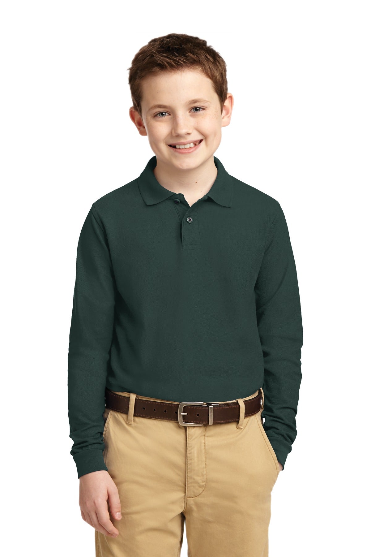 Port Authority® Youth Long Sleeve Silk Touch Polo