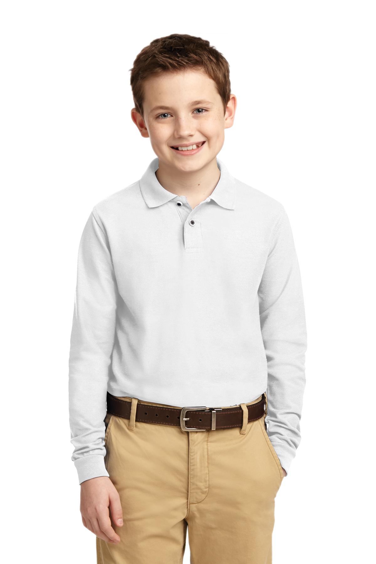 Port Authority® Youth Long Sleeve Silk Touch Polo