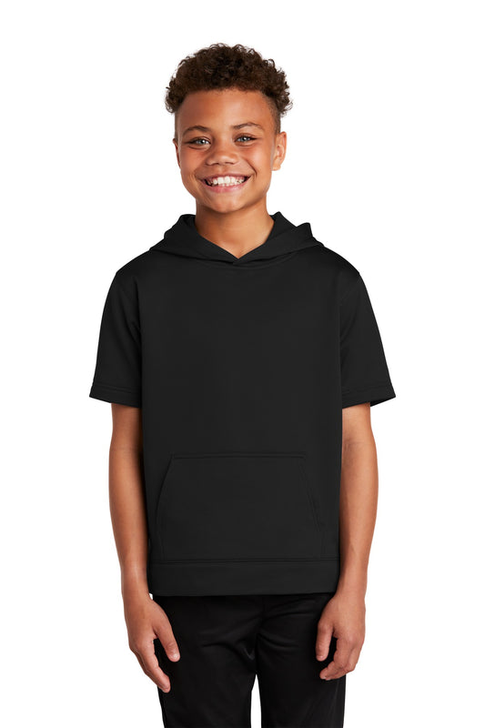 Sport-Tek® Youth Sport-Wick® Fleece Short Sleeve Hooded Pullover