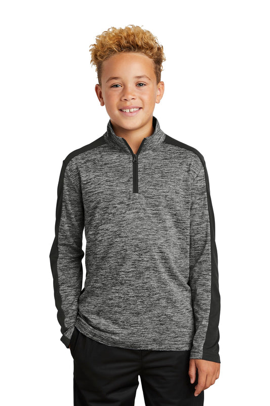 Sport-Tek® Youth PosiCharge® Electric Heather Colorblock 1/4-Zip Pullover