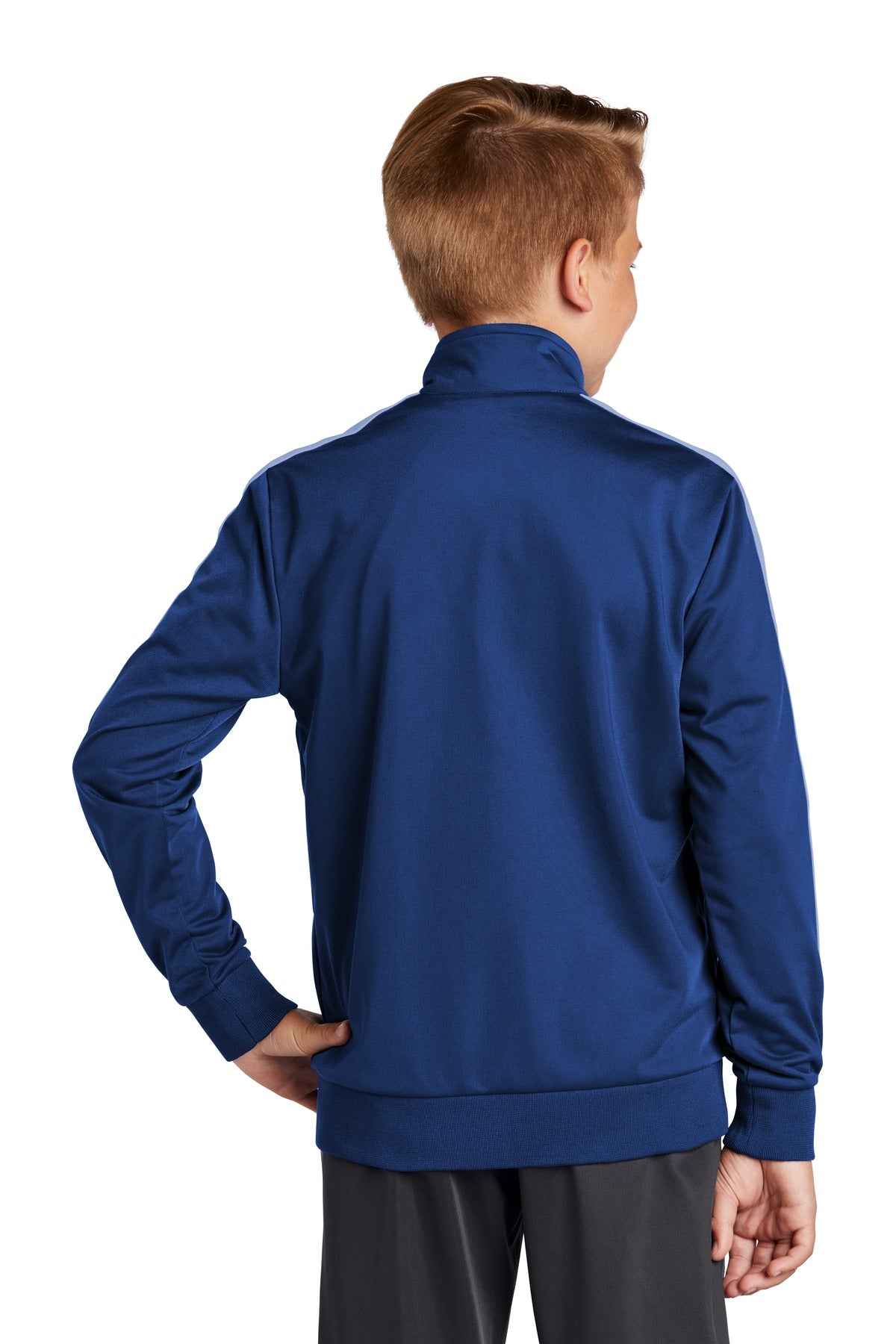 Sport-Tek® Youth Tricot Sleeve Stripe Track Jacket