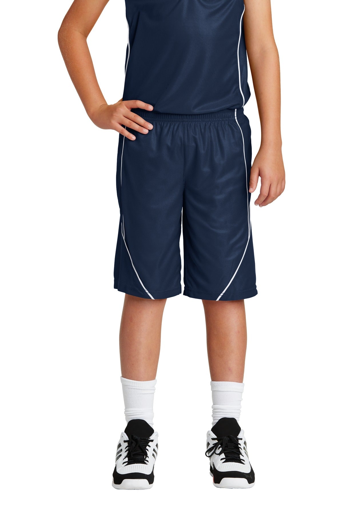 Sport-Tek® Youth PosiCharge® Mesh Reversible Spliced Short